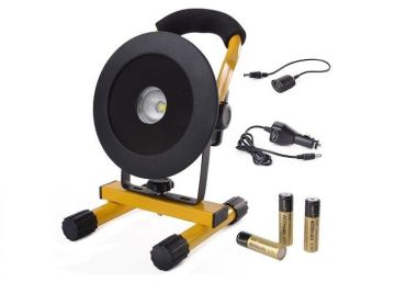 30W Round Portable LED Floodlight Rechargeable Work Light Emergency Corless Hand Lamp