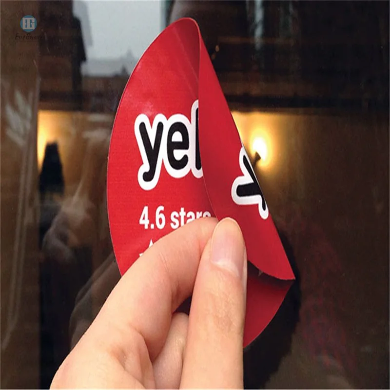 Waterproof Blue and White Double Color Round Shortcut Sticker