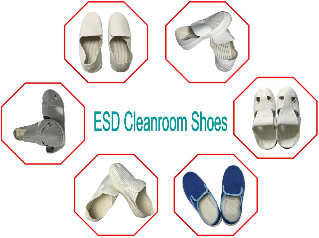 Unisex Durable Skid Resistance Cleanroom Antistatic ESD 4 Hole PU Shoes