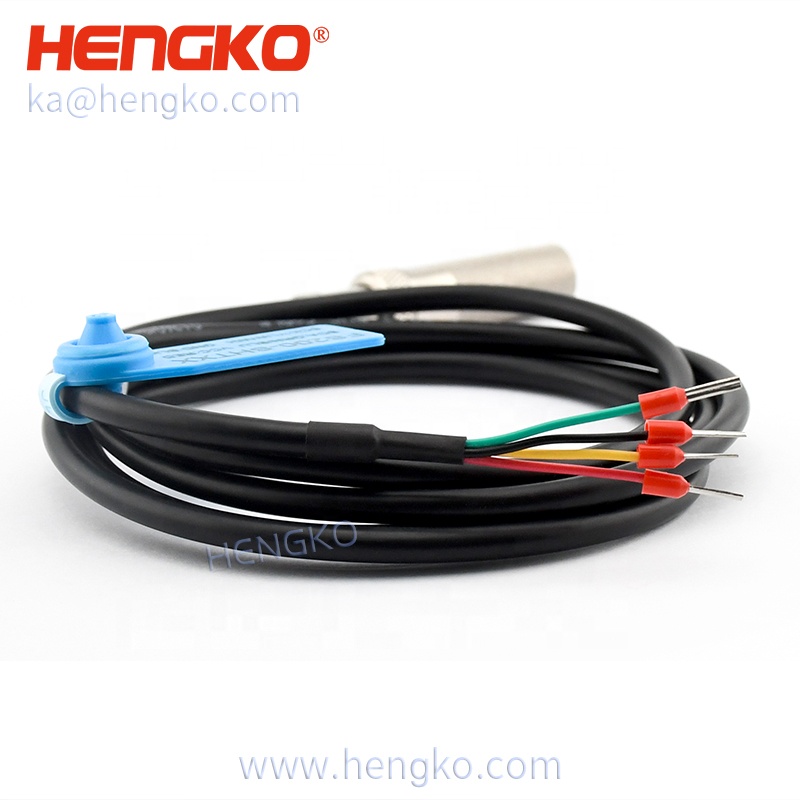 Customizable Cable Length 4-pin Temperature and Humidity Sensor with SS Powder Sintering Sensor Probe Enclosure Digital Sensor