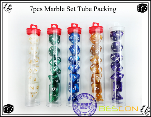 7pcs Marmor Set Rohr Verpackung 7pcs Marble Set Tube Packing