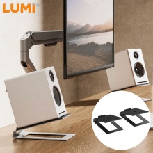 Universal Black Speaker Stand - Audio-Pursuit Tilted Desktop Mount Bracket Pair