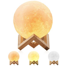 3D Moon Light Lamp: 8cm-24cm Rechargeable Night Lamp with 3 Color Options