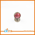 Moda rojo Rhinestone anillo de bronce antiguo