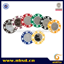 15g Crown Striped Poker Chip with Las Vegas Casino Coin Inlay