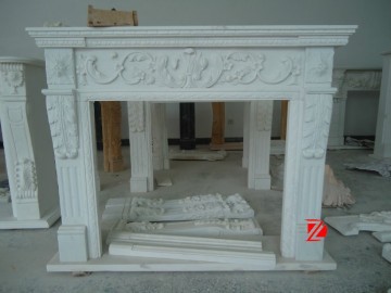 Antique white electric fireplace