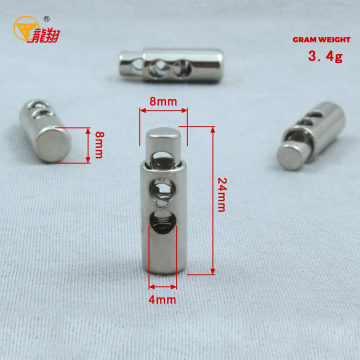 Cylindrical Dual Hole Metal Spring Cord Lock