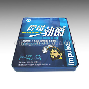 rectangle medicine packing tin box
