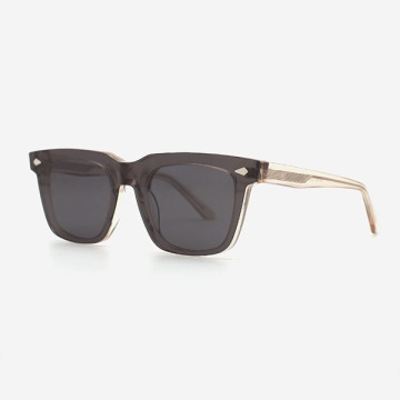 Square Acetate Unisex Clip-On Sunglasses 23A8064