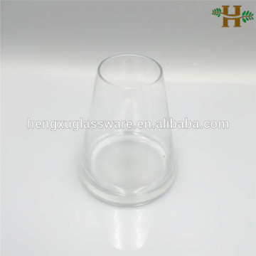 handblown cone shaped glass candle holder