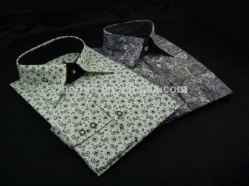 Fancy Design Printed Paisley Chinese Shirt Man