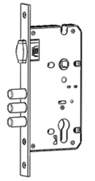 Roller latch mortise lock with round deadbolts