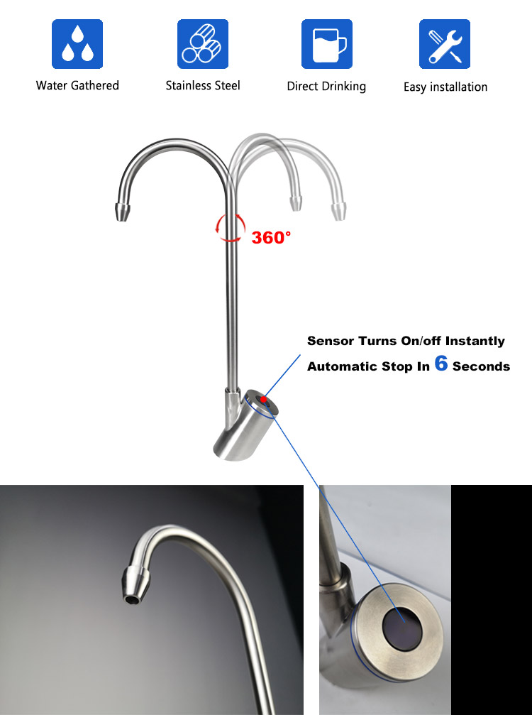 Wire drawing sensor drinking bubble faucet