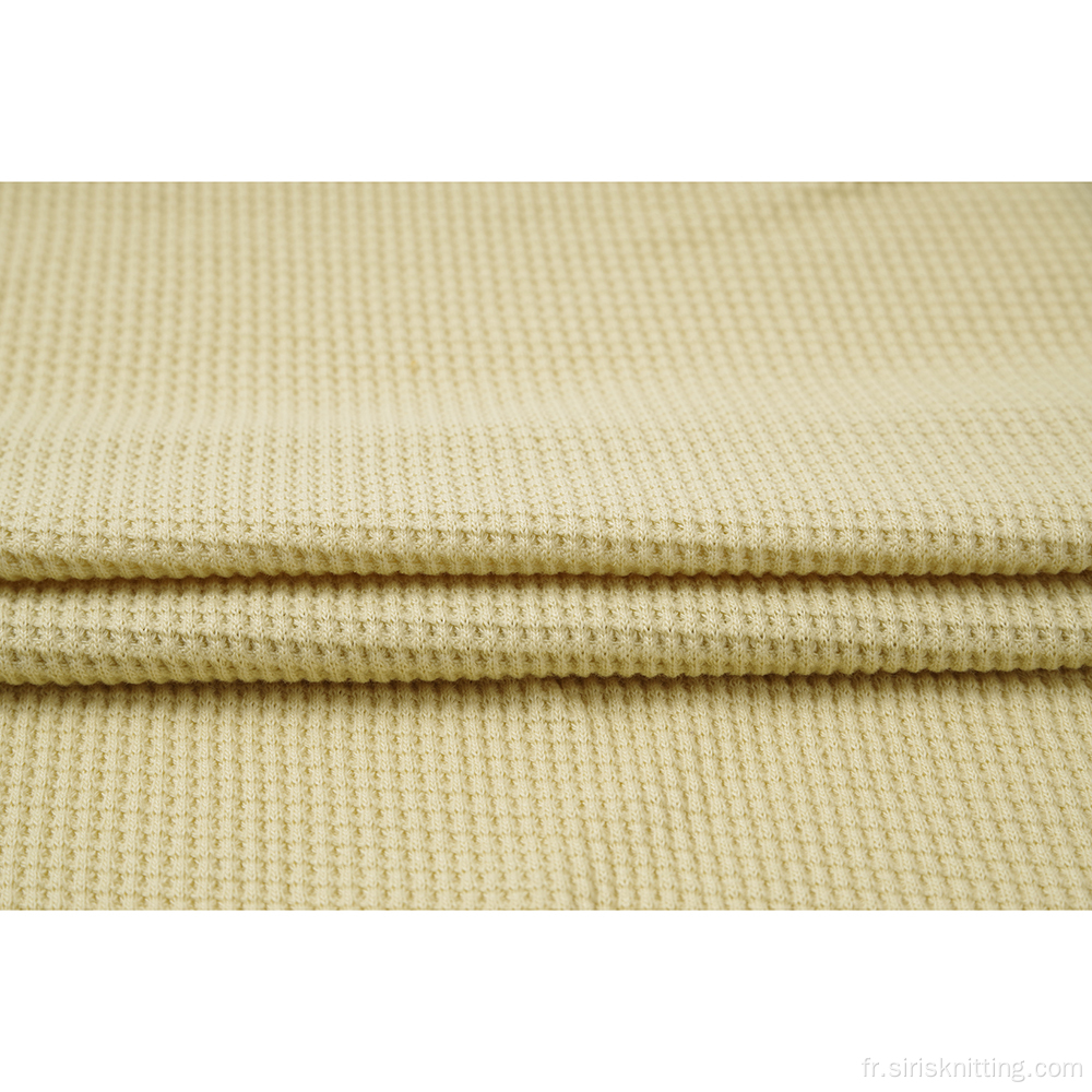 Tissu gaufré en tricot à carreaux en coton CVC Double brossé