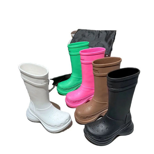 Lady Rubber Knee Boots Platform Rain Boots