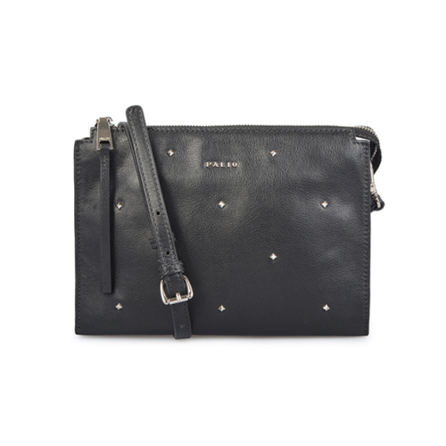 Portafoglio tascabile da polso con clutch in pelle nappa italiana