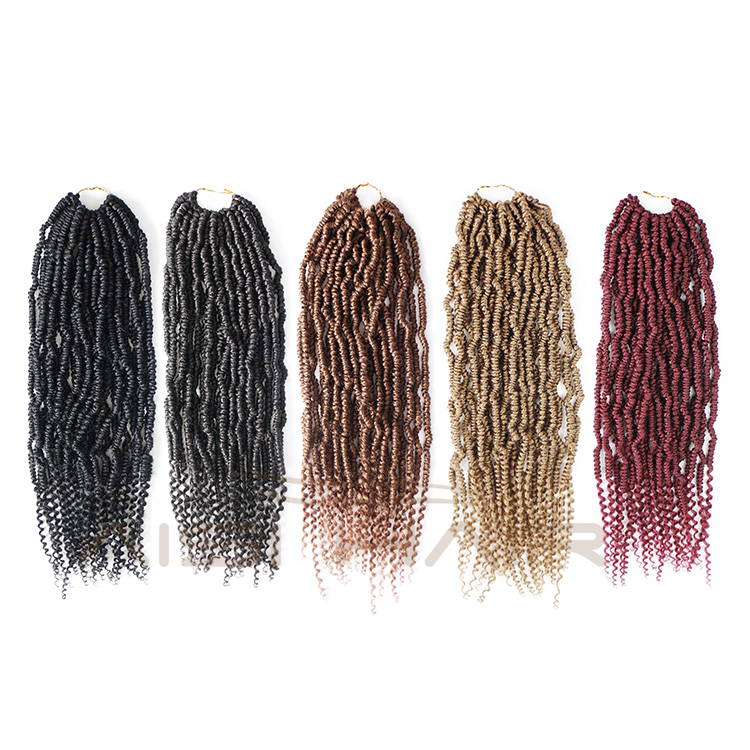 Aisi Hair 14 Inch 24 Strands Bomb Kinky Twist Crochet Hair Synthetic Fluffy Hair Extension Nubian Twist Braiding Hairpieces