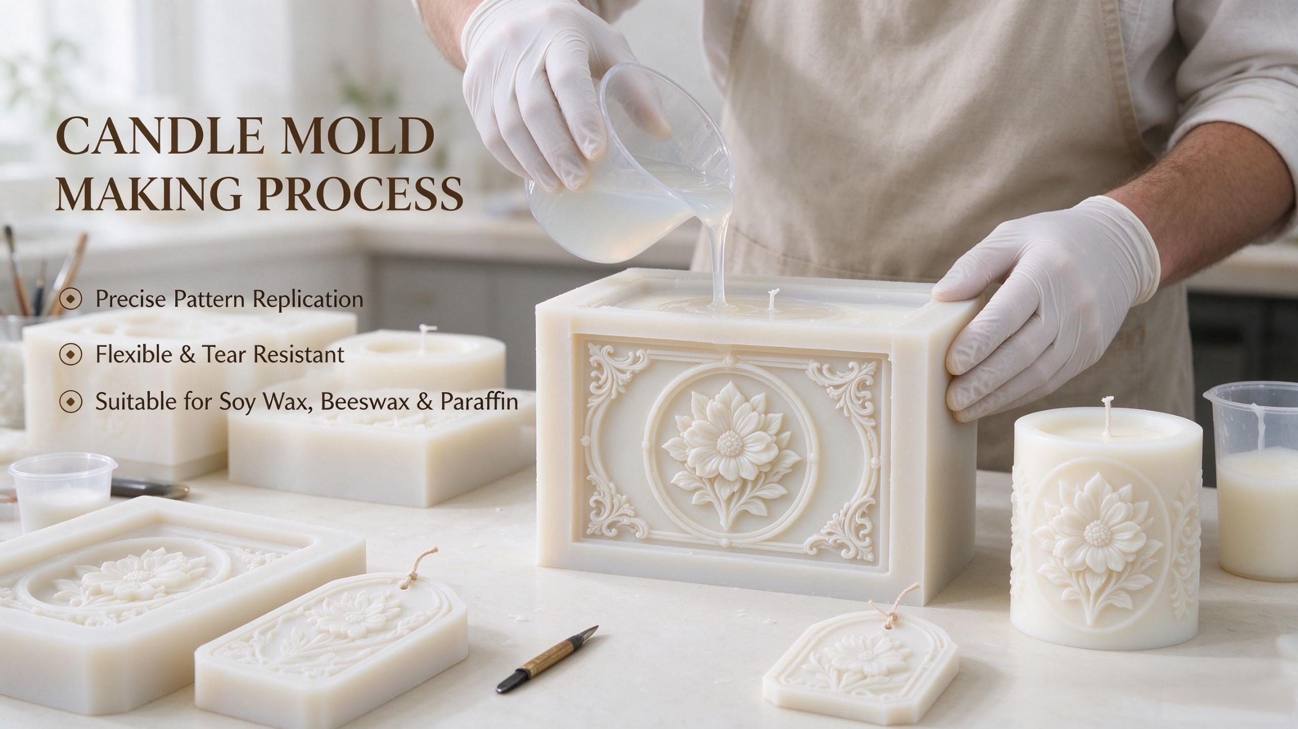 Silicone de moulage artisanal de bougie en relief 4 Relief Candle Craft Molding Silicone 4