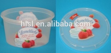 wholesale clear round IML plastic food container with lid