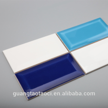 In stock bathroom 75x150mm beveled glossy cobalt blue ceramic tile