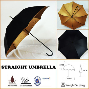 advertising gold pretty straight umbrellas wholesale with customized logo