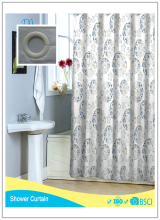 light blue pattern Fashion Shower Curtain 100%Poly Waterproof hookless Shower Curtain
