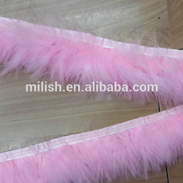 Garment ornament Largo zona plumas feather collar strip MW-0191