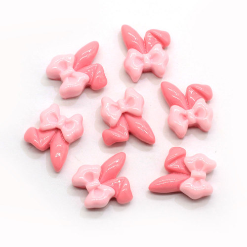 Kawaii Rabbit Ear Bow Resin Flatback Cabochons For Nail Art Embellishment DIY Scrapbooking Decor