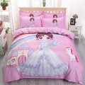 女の子のためのピンクの花柄のベビーベッド寝具セット