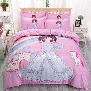 Rosa Blumen Babybett Bettwäsche Sets für Mädchen