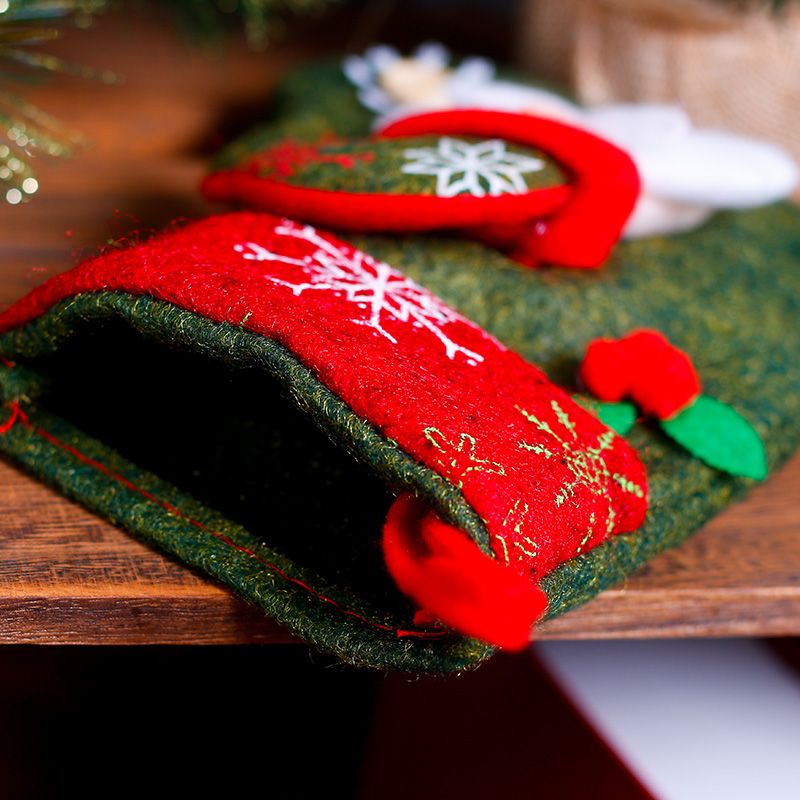 Christmas Stocking Lovely Christmas Socks Hanging Christmas Tree Ornaments Santa Claus Santa Sack Candy Bag Xmas Gift Bags 1pc