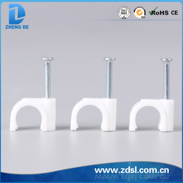 Round Cable Clip Round plastic round nail cable clip