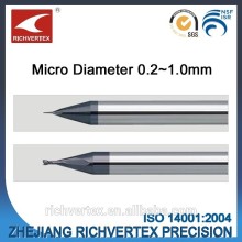 2 Flute Micro Diameter 0.1-1.0mm Solid Carbide End Mills