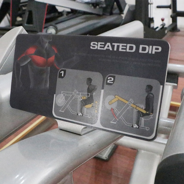 Commercial plate loaded seated dip training equipment