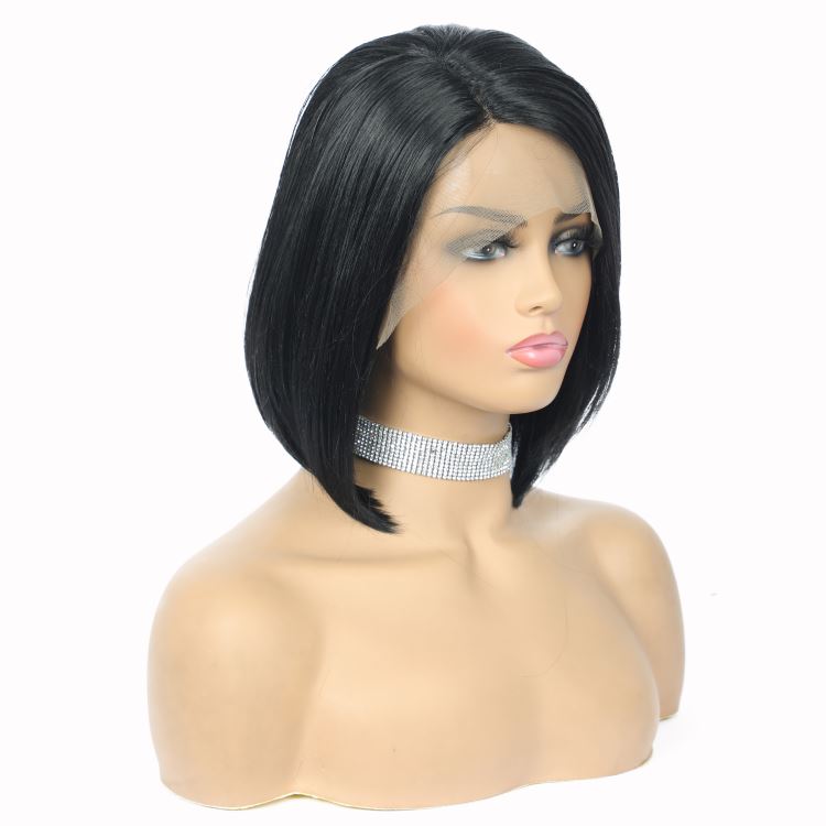 short blunt bob wigs pixie cut synthetic blend lace frontal wigs short lace wig with synthetic hair