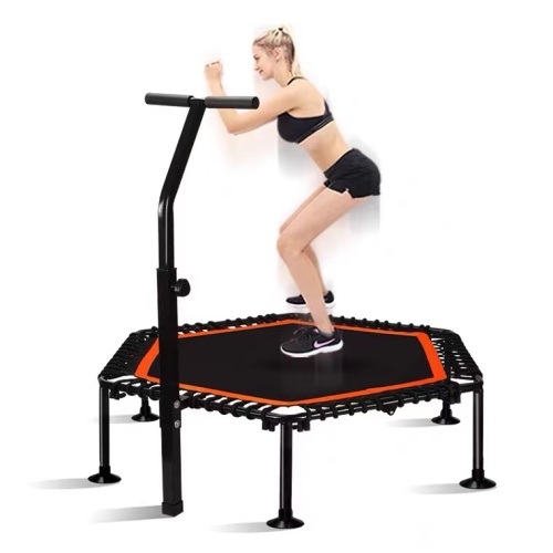 Silent Trampoline with Adjustable Handle Bar