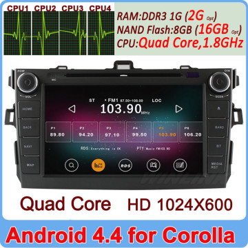 Ownice C200 Quad Core Pure Android 4.4.2 car dvd player for toyota corolla verso HD 1024*600