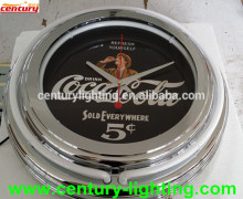 custom neon clock with chromed shell