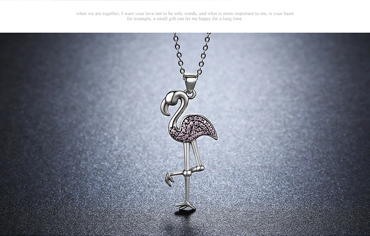 925 Sterling Silver Popular Flamin Bird Animal Pendant Necklaces