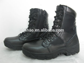 Black Leather Waterproof Desert Tan Combat Boots