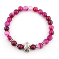 Bracelet en perles de rocaille en agate rouge