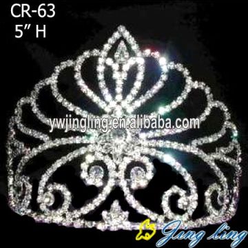 Coronas de diamante de imitación Tiaras de cristal barato CR-63