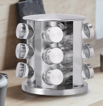 Multifunctional Kitchen Shelf with Glass Spice Jars