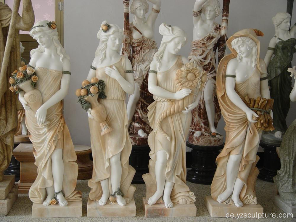 Leben religiöse Größe der vier Saison Göttin Statuen aus Marmor