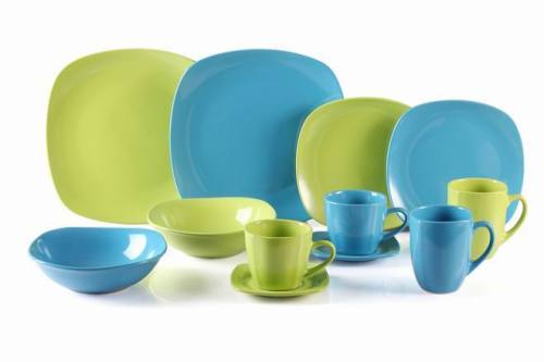 Stoneware Square Coloured glaze Dinner Set