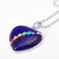 Heart Shape Lapis Lazuli 7 Chakras Gemstone Necklace