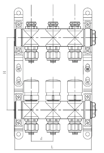 Stainless Steel Hydronic Heating Manifold Floor Heating Manifold