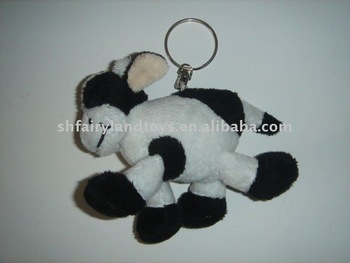 Stuffed cow keyring