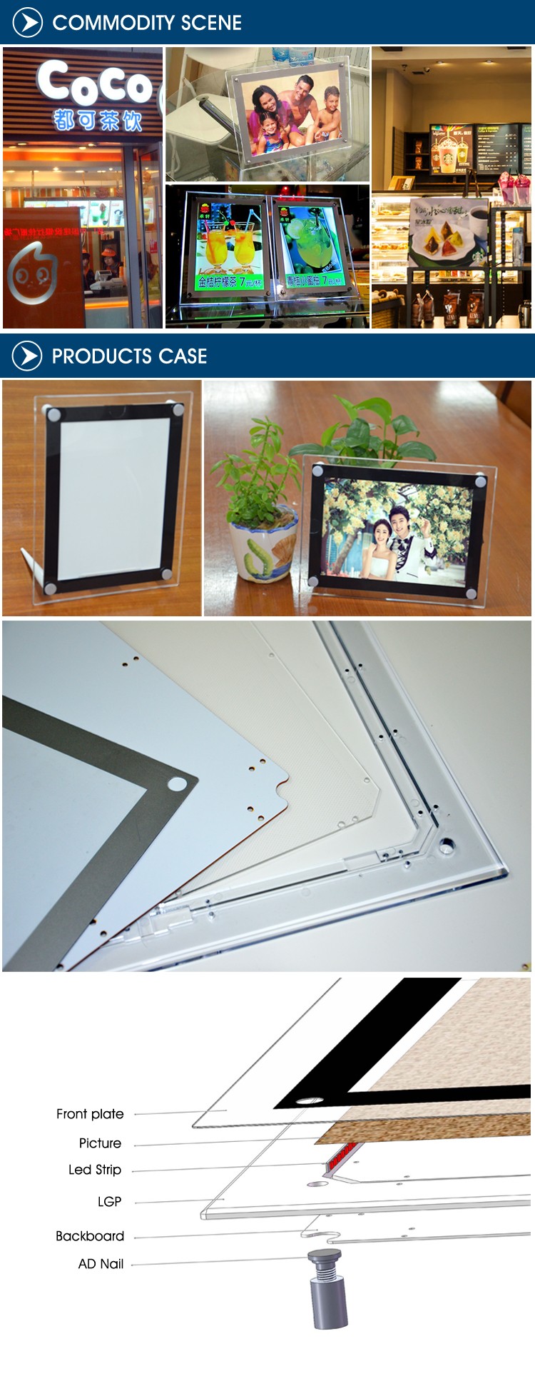 Edgelight CF6 Acrylic Led Sign Boards Waterproof Led illuminated Acrylic Panel for Sale Outdoor Led Light Box