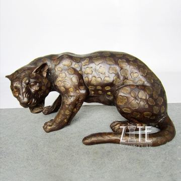 Outdoor Garden Metal Animal Sculpture Bronze Cheetah Statue